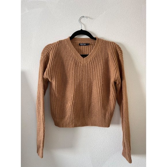 Nasty Gal Camel Color Knit Sweater Set Size Small - Picture 2 of 9